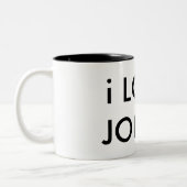 私はジョナスを愛します ツートーンマグカップ (左)