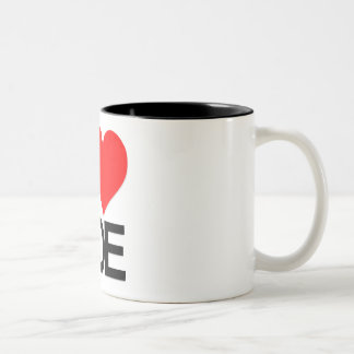 私はジョーのコーヒーのマグを愛します ツートーンマグカップ