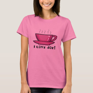 私はジョーのコーヒーカップのTシャツを愛します Tシャツ