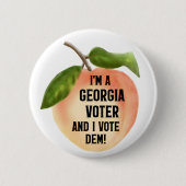私はジョージアの投票者でデムに投票! 缶バッジ (正面)
