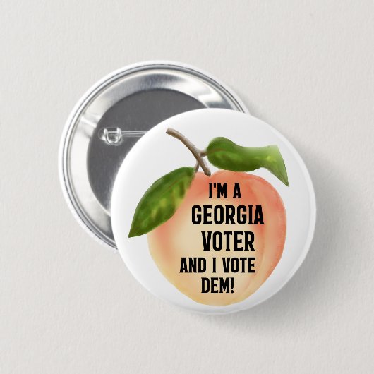 私はジョージアの投票者でデムに投票! 缶バッジ (正面&裏面)