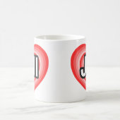 私はジルが大好きです。私は君のジルが大好きだ。ハート コーヒーマグカップ (中央)