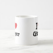 私はジンジャーハートTシャツが大好きです コーヒーマグカップ (中央)