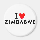私はジンバブエの国が大好きで、ハート旅行観光も好きだ マグネット (正面)
