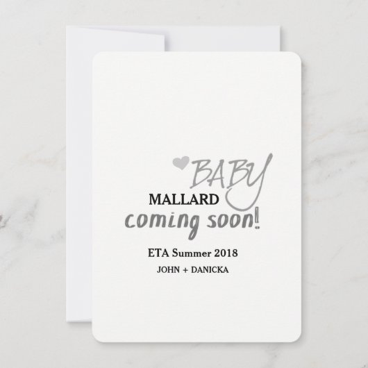 私はスイカの種の妊娠の発表を食べました 案内状 (裏面)