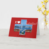 私はスイスが大好き – Greeting Card カード (黄色い花)