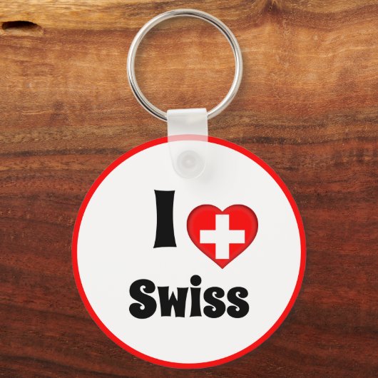 私はスイスとハートが大好き – 国、旅行/スポーツ キーホルダー (裏面)