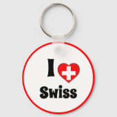 私はスイスとハートが大好き – 国、旅行/スポーツ キーホルダー (裏面)