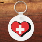 私はスイスのキーチェーンが大好き キーホルダー (正面)