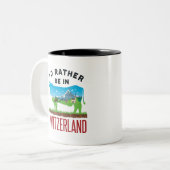 私はスイスの休暇アルプスにいたい ツートーンマグカップ (正面左)