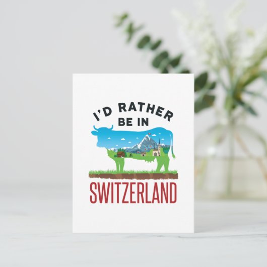 私はスイスの休暇アルプスにいたい ポストカード (スタンド正面)