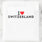 私はスイスの国が大好きで、ハート旅行も好きだ 長方形シール (バッグ)
