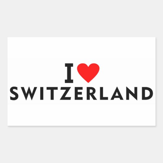 私はスイスの国が大好きで、ハート旅行も好きだ 長方形シール (正面)