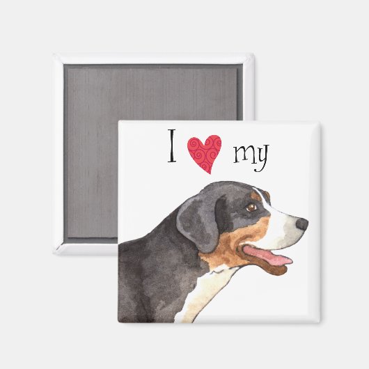 私はスイス素晴らしの山犬が大好き マグネット (正面/裏面)