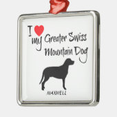 私はスイス素晴らしの山犬が大好き メタルオーナメント (左)