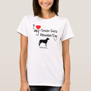 私はスイス素晴らしの山犬が大好き Tシャツ