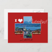 私はスイス連邦共和国を愛します ポストカード (正面/裏面)