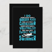 私はスイマー 面白い水泳プール 水泳愛好家 ギフト 招待状 (正面/裏面)