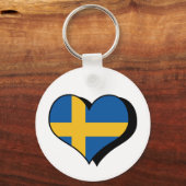 私はスウェーデンのキーチェーンが大好き キーホルダー (正面)