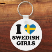 私はスウェーデンの女の子が大好きだ キーホルダー (正面)