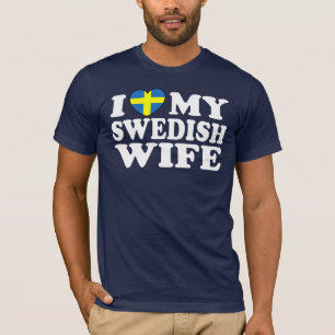 私はスウェーデンの妻を愛している Tシャツ