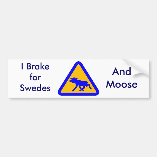 私はスウェーデン人のバンパーステッカーのためにブレーキがかかります バンパーステッカー (正面)