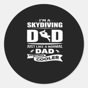 私はスカイダイビングパパTシャツだ ラウンドシール