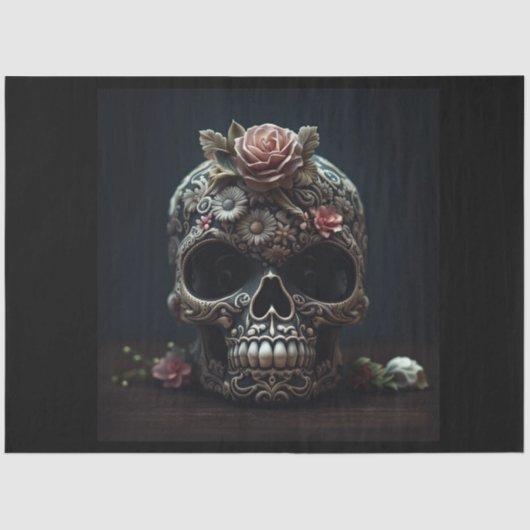 私はスカルのゴシックかわいらしデコペ紙 薄葉紙 (正面)