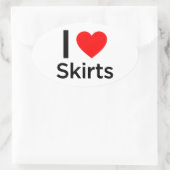 私はスカートが大好き 楕円形シール (バッグ)