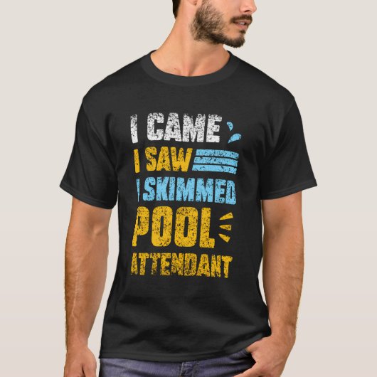 私はスキムド来プール付き添い人スイミングを見た Tシャツ (正面)