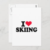 私はスキーが大好きだ ポストカード (正面/裏面)