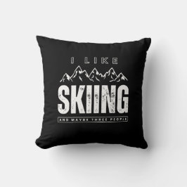 私はスキーが好きで、多分3人の引用文スキーが好きだ クッション