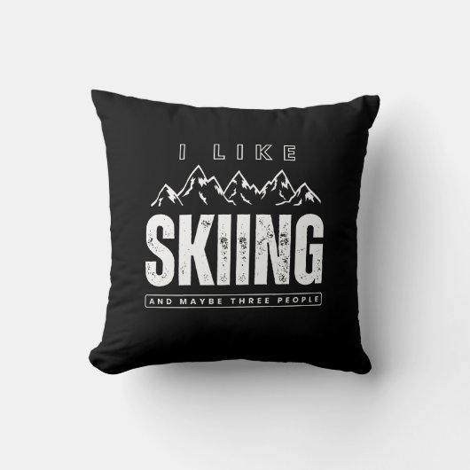 私はスキーが好きで、多分3人の引用文スキーが好きだ クッション (正面)