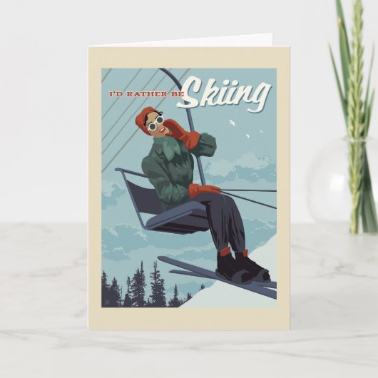 私はスキーのプリント カード (正面)