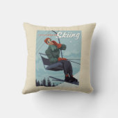 私はスキーのプリント クッション (裏面)