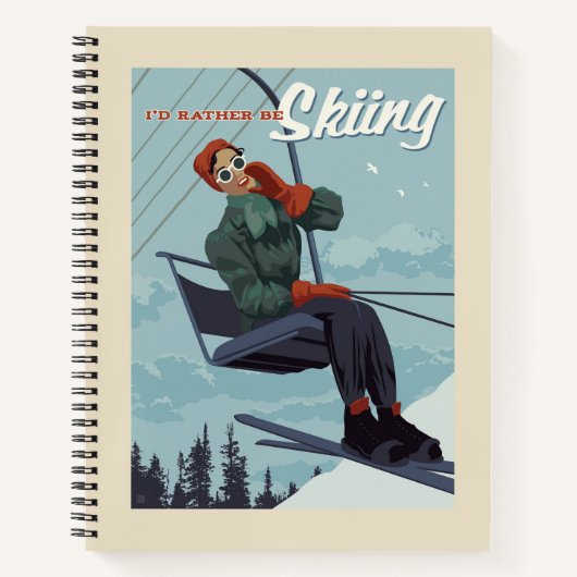 私はスキーのプリント ノートブック (正面)