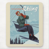 私はスキーのプリント マウスパッド (正面)