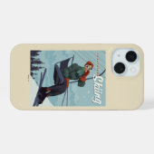 私はスキーのプリント iPhone 15ケース (裏面横)