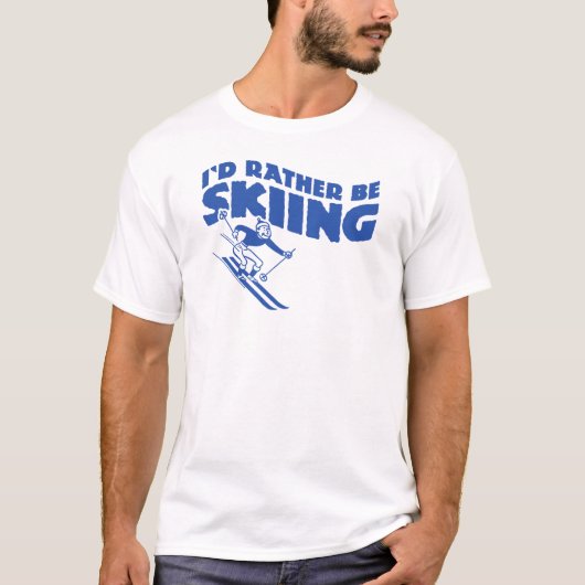 私はスキーをしたい(男性) Tシャツ (正面)