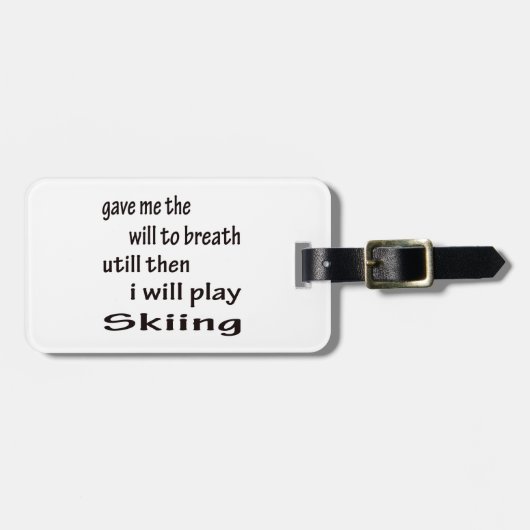 私はスキーを遊びます ラゲッジタグ (正面横)