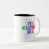 私はスクラップブックの花型女性歌手のunioneight連合です+8 peacoc ツートーンマグカップ (正面右)