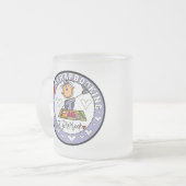 私はスクラップブック作りのTシャツおよびギフトを愛します フロストグラスマグカップ (正面左)