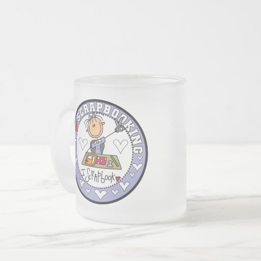 私はスクラップブック作りのTシャツおよびギフトを愛します フロストグラスマグカップ (正面左)