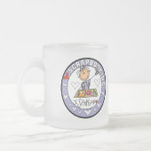 私はスクラップブック作りのTシャツおよびギフトを愛します フロストグラスマグカップ (左)