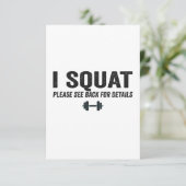 私はスクワットを参照して戻る詳細おもしろいフィットネス サンキューカード (スタンド正面)