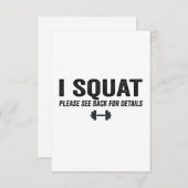 私はスクワットを参照して戻る詳細おもしろいフィットネス サンキューカード (正面/裏面)