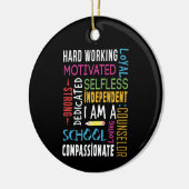 私はスクールカウンセラーとして感謝している セラミックオーナメント (左)