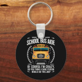 私はスクールバスの補助 Funny Back to School キーホルダー (正面)