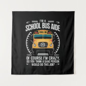 私はスクールバスの補助 Funny Back to School タペストリー (正面)