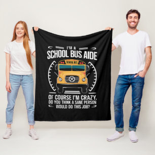 私はスクールバスの補助 Funny Back to School フリースブランケット